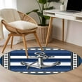 thumbnail image 4 of Round Rug 3.3Ft Washable Non-Slip, Navy Blue Anchor Circle Area Rugs for Living Room Bedroom, Nautical Summer Beach Coastal Ocean Indoor Floor Mats Carpet Runner for Home Decor Aesthetic, 4 of 8