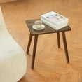 thumbnail image 3 of Small End Table with Solid Wood Legs - Rustic Brown Accent Table, 3 of 7