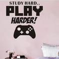 thumbnail image 4 of Adhesivo de vinilo para pared con texto en inglés "Study Hard", 20 x 8,66", para decoración de habitaciones y hogar, 4 of 4