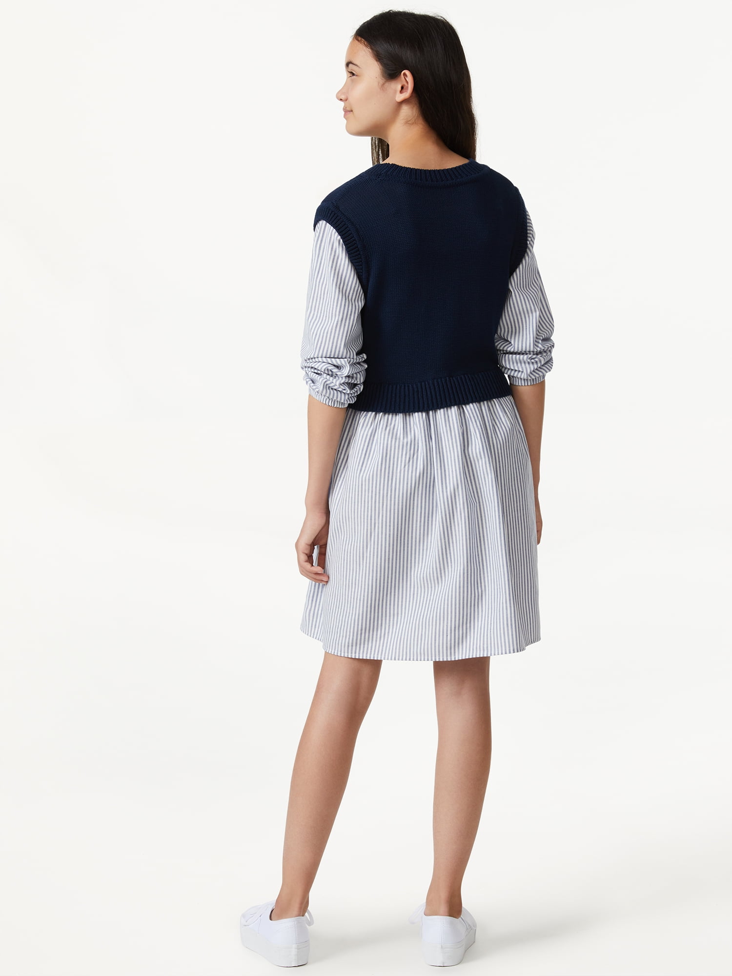 Free Assembly Girls Sweater Vest Dress, Sizes 4-18