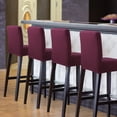 thumbnail image 2 of PiccoCasa Stretch Bar Stool Covers for Counter Short Back Chair Slipcovers Burgundy 4, 2 of 8