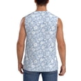 thumbnail image 4 of Fotbe Gray White Floral Men's Camiseta sin Mangas Estampada para Hombres, Playera Casual para Gimnasio, Entrenamiento, Playa-3X-Large, 4 of 7