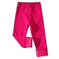 thumbnail image 3 of Zshosam Fleece Leggings Girls Girls Fleece Leggings Thick Warm Stretch Tights Kids Fall Winter Soft Fleece Lined Pants Size 4T 5T,(Hot Pink 4-5 Years), 3 of 5