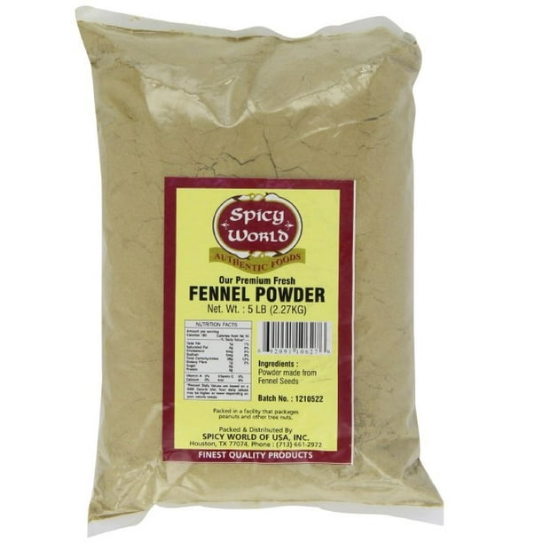 Spicy World Ground Fennel Powder Bulk, 5Pounds