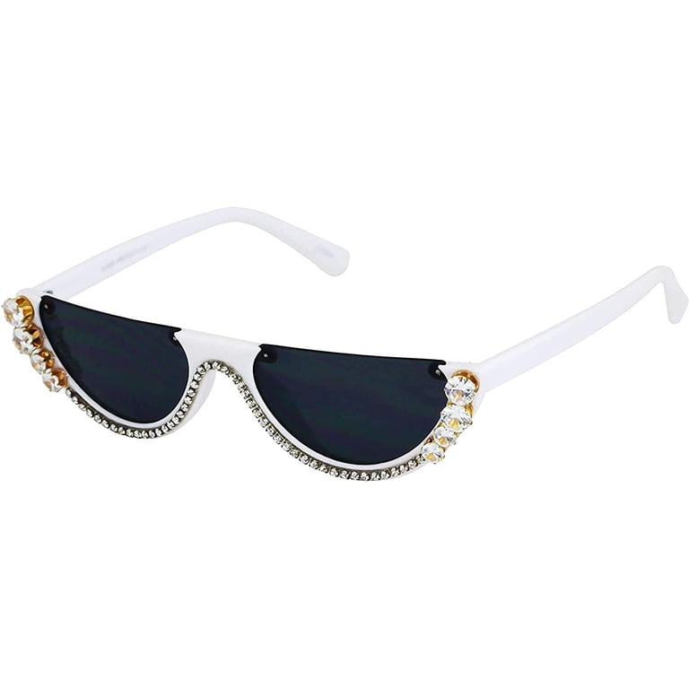 Flat Top Bling Sunglasses Crystal Rhinestone Shades Retro  display picture 1