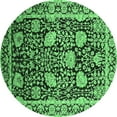 thumbnail image 1 of Ahgly Company Indoor Round Oriental Emerald Green Industrial Area Rugs, 3' Round, 1 of 4