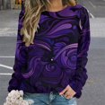 thumbnail image 2 of Simple Purple Ripple Womens Oversized Sweatshirts Hoodies Crewneck Casual Tops Comfy FallWinter Clothes 2024, 2 of 7