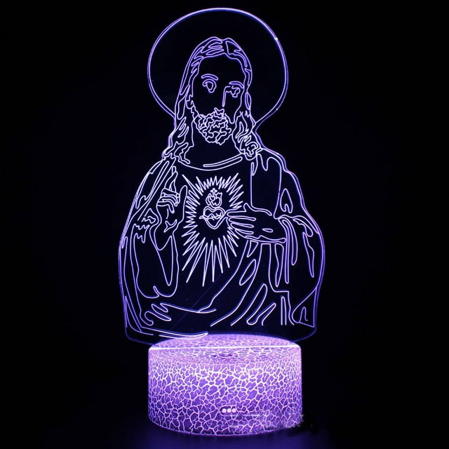 Lámpara LED LED Illusion Lamp Jesus Anime para niños con luz nocturna