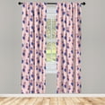 thumbnail image 2 of Ambesonne Dog Print Curtains, Puppy and Stars Pastel, Pair of 28"x95", Violet Blue Pink and Rose, 2 of 3