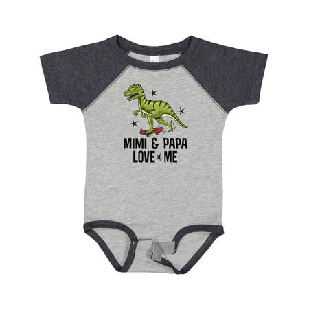 

Inktastic Mimi and Papa Love Me Grandchild Dinosaur Gift Baby Boy Bodysuit