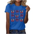 thumbnail image 4 of Camisas de Manga Corta para las Mujeres Moda Casual Impresión Cuello Redondo Suéter Tee Blusas, 4 of 6