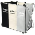 thumbnail image 1 of Cesto de ropa sucia 180 L plegable con asas para dormitorio y armario familiar, 1 of 5