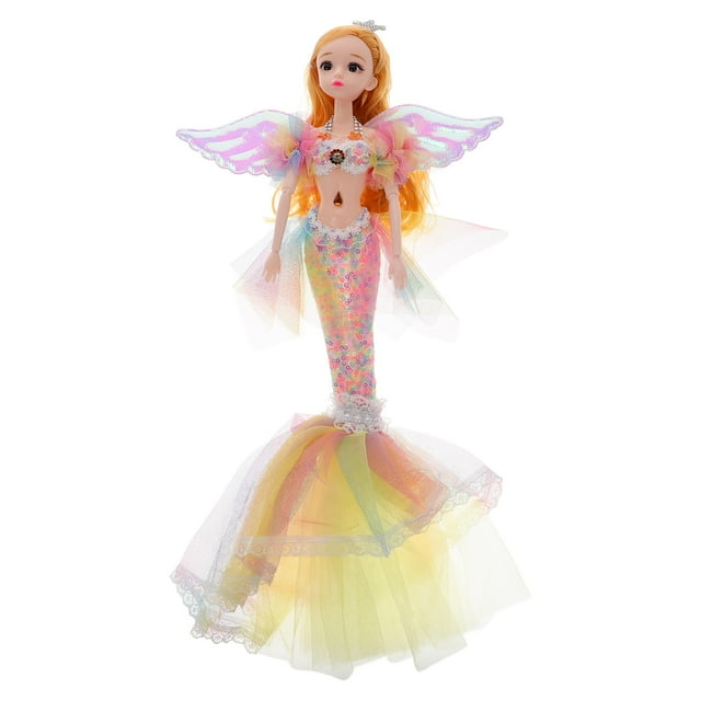 KAKOWELY Muñeca de sirena articulada, linda muñeca de sirena, muñeca de sirena para niños, muñeca de sirena articulada kawaii con disfraz.