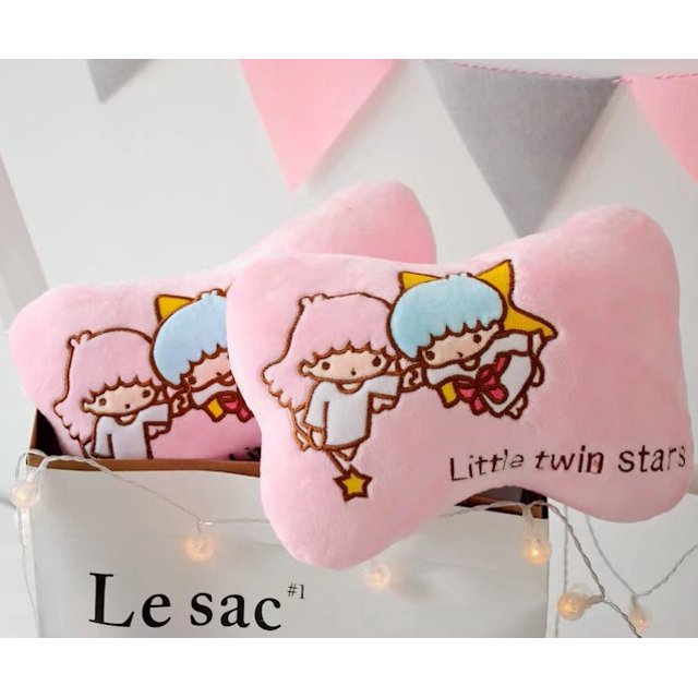 Sanrioed My Melody Kuromi Hellokittys Cinnamoroll-almohada de felpa corta para reposacabezas de coche, almohada de hueso Kawaii de Anime1pcs little twinstar Fivean Toy model