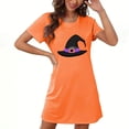 thumbnail image 2 of Meichang Womens Halloween Nightgown Pumpkin Print Short Sleeve Sleepdress Sleepwear Crew Neck Mini Nightshirts Loose Fit Halloween Night Gowns, 2 of 4