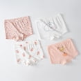 thumbnail image 2 of CYRBOKO Toddler Girls Boxers, Cotton Breathable Elastic Waist 4-pack Girls Underwear White Size 4-6 T, 2 of 3