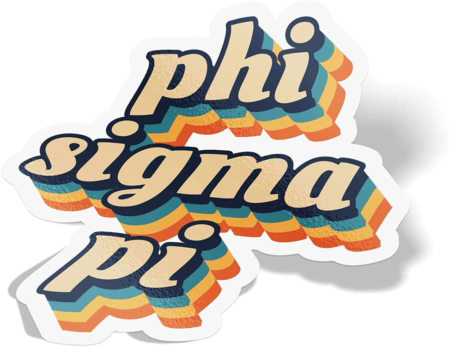 Phi Sigma Pi 70�s Letter Sticker Decal Greek Tall for Window Laptop