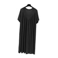 thumbnail image 4 of Nightgown For Women Short Sleeve Ruched Maxi Sleep Dress for Home Lounge Weekend Morning Evening Routine Relaxed Daily Wear Casual Comfort Style Summer, 4 of 6