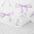 thumbnail image 5 of Erosebridal Cute Bows Bowtie Quilt Full For Kids,Cartoon Bowknot Print Full Bedspread Sets,Purple White,3-Piece, 5 of 7