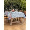 thumbnail image 3 of Outdoor Tablecloths with Umbrella Hole & Zipper, Blue Jellyfish Coastal Tablecloth Rectangle 60x84 Inch, Beach Nautical Ocean Coral Seahorse Waterproof Table Cloth, Patio/Pool/Picnic Table Covers, 3 of 8