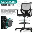 thumbnail image 4 of OLIXIS Chaise de Bureau Haute avec Anneau de Pied Réglable, Noir Foncé, 4 of 8