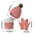 thumbnail image 3 of Women's Winter 3-Piece Set: Beanie, Scarf, Touchscreen Gloves, Acrylic, 7.9x8.7in Scarf, Warm, for Outdoor Activities, 3 of 6