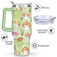 thumbnail image 3 of 40oz Colorful Botanical Mushroom Stainless Steel Flip Straw Tumbler Spill Proof Travel Cup Double Wall Vacuum Insulated Coffee Mug with Top Handle, 3 of 6