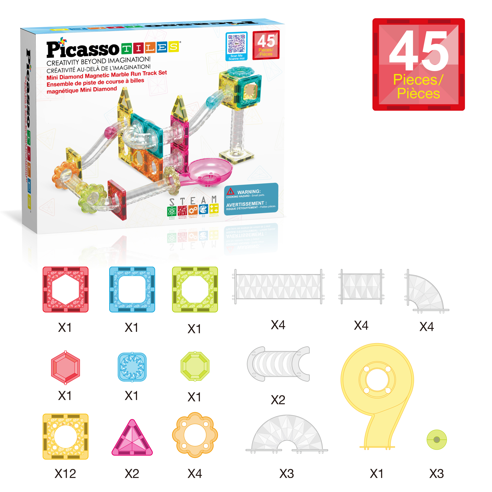 PicassoTiles Mini Marble Run Magnetic Tiles photo 8