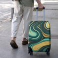 thumbnail image 3 of Teal Gold Marble Pattern Luggage Cover Fashion Suitcase Cover Baggage Covers Fit 25-28 Inch Luggage (Go Travel), 3 of 5