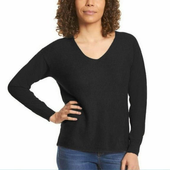 Ella Moss Women’s Soft Ribbed Knit V-Neck Pullover Sweater Top