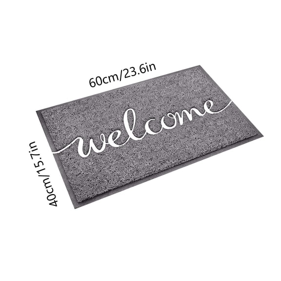 HOARBOEG Welcome Doormat for Front Door - Dark Gray Indoor Outdoor Entryway Rug with Non-Slip Rubber Backing, Heavy Duty Dirt Trapper Welcome Mat for Porch, Patio, Low Profile Floor Mat