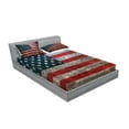 thumbnail image 2 of Ambesonne American Flag Fitted Sheet & Pillow Sham Set, US Flag Plate, Queen, Red Grey, 2 of 2