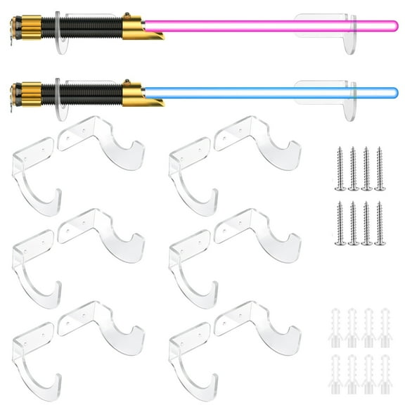 6 Pairs Lightsaber Wall Mount Racks, Lightsaber Stands, Suitable for Lightsaber Storage, Lightsaber Display Swords Light Saber Sword Wall Bracket