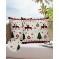 thumbnail image 6 of Pack of 2 Outdoor Pillow Covers, Christmas Reindeer and Xmas Tree Burlap Texture Waterproof Square Throw Pillowcase Cushion Decorative Pillow Covers for Couch Patio Tent, 24x24 in, 6 of 6