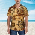 thumbnail image 2 of Kll Men'S Hawaiian Shirt Short Sleeve Button Down Beach Shirts-Vintag Ancient Sailboats, 2 of 7
