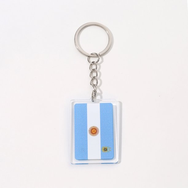 Llavero acrílico de marca inglesa creativa, colgante de llavero acrílico de recuerdo de la Copa Mundial de fútbol,Argentina