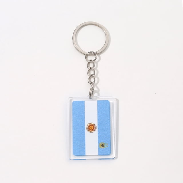 Llavero acrílico de marca inglesa creativa, colgante de llavero acrílico de recuerdo de la Copa Mundial de fútbol,Argentina