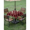 thumbnail image 4 of Outdoor Tablecloth with Umbrella Hole for Patio/Picnic/Party/Camping, Deep Red Morocco Waterproof Table Cloth Square Cover Washable, Retro Farmhouse Quatrefoil Plaid (54"x 54"), 4 of 8