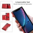 thumbnail image 5 of Dteck Crossbag Case For iPhone XR, Premium PU Leather Wallet Case Credit Card Holder Stand Cover, Red, 5 of 9