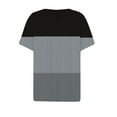 thumbnail image 4 of Diufon Womens Summer Tops Casual Short Sleeve Button V Neck Shirts Wave Printed Cut-outs Plus Size Loose Top, 4 of 5