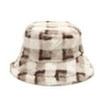thumbnail image 2 of CYSFASHION Bucket Hats for Woman Checked Thickened Plush Fisherman Hat Warm Outdoor Sun Hat For Autumn And Winter Unisex Casual Fisherman Hat Red2, 2 of 4