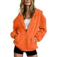 thumbnail image 2 of BFRGSIJ Full Zip Up Hoodie for Women Drawstring Hooded Sweatshirt Lightweight Casual Fall Winter Jacket with Pocket S, 2 of 5