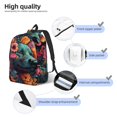thumbnail image 4 of Picia Colorful Flower Dog A Printed Canvas Daypack - Stylish and Durable Vintage Compact Backpack - Class, Work, Travel, or Laptop Bookbag,Organized Compartments-Small, 4 of 6