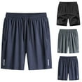 thumbnail image 3 of Ice Silk Men Shorts Sports Summer Quick Dry Leisure Fitness Solid Color Shorts, 3 of 8