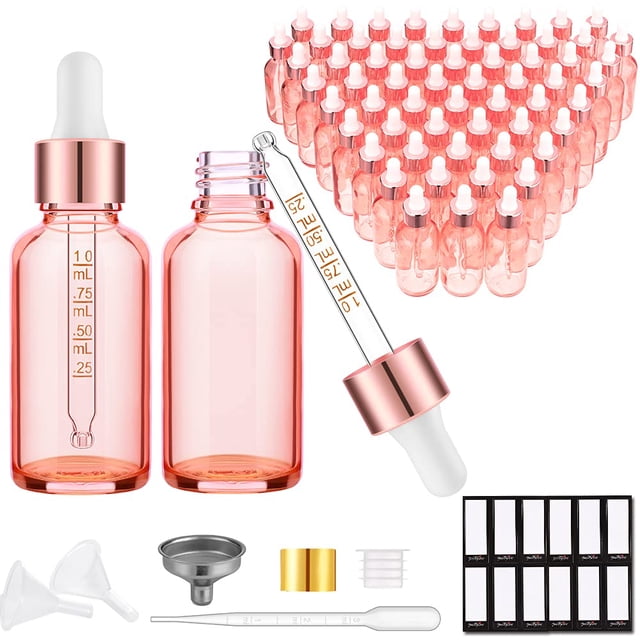 Frascos cuentagotas de vidrio PrettyCare de 60 ml (2 oz), paquete de 63