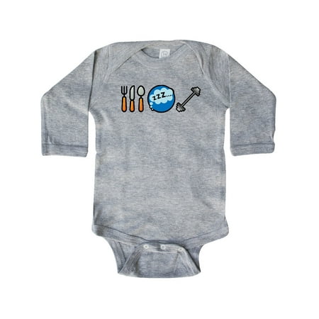 

Inktastic Eat Sleep Weightlifting Gift Baby Boy or Baby Girl Long Sleeve Bodysuit