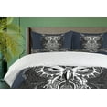 thumbnail image 4 of Ambesonne Indie Duvet Cover Sets, Owl Vintage Ornaments, 2-Queen, Charcoal Grey Dark Blue, 4 of 7