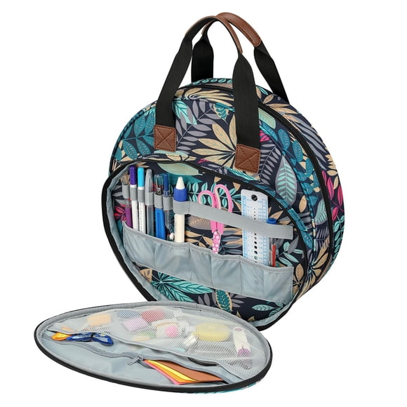 Yuarrent Embroidery Project Bag Knitting Storage Crochet Case Yarn Pouch Hook Artesanía