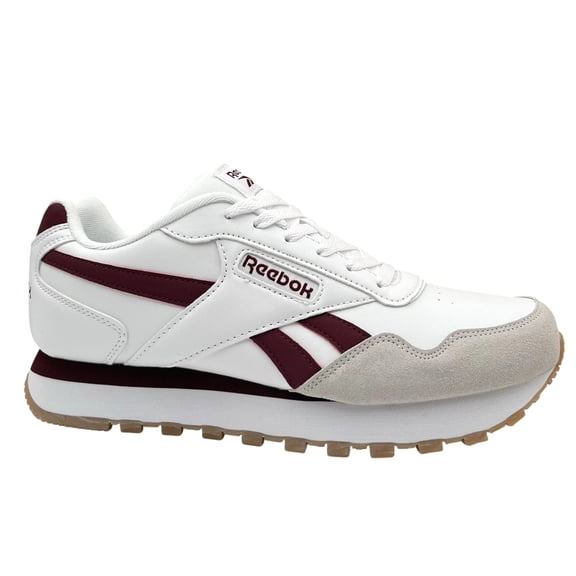 Reebok Harman Run Mens Classic Style Sneakers Size 10.5 White/Burgundy Ortholite