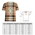 thumbnail image 2 of Flower Grid Pattern T-Shirt O Neck Retro Print Big Size T-Shirts Short Sleeve Tees Womens Pretty Design, 2 of 5